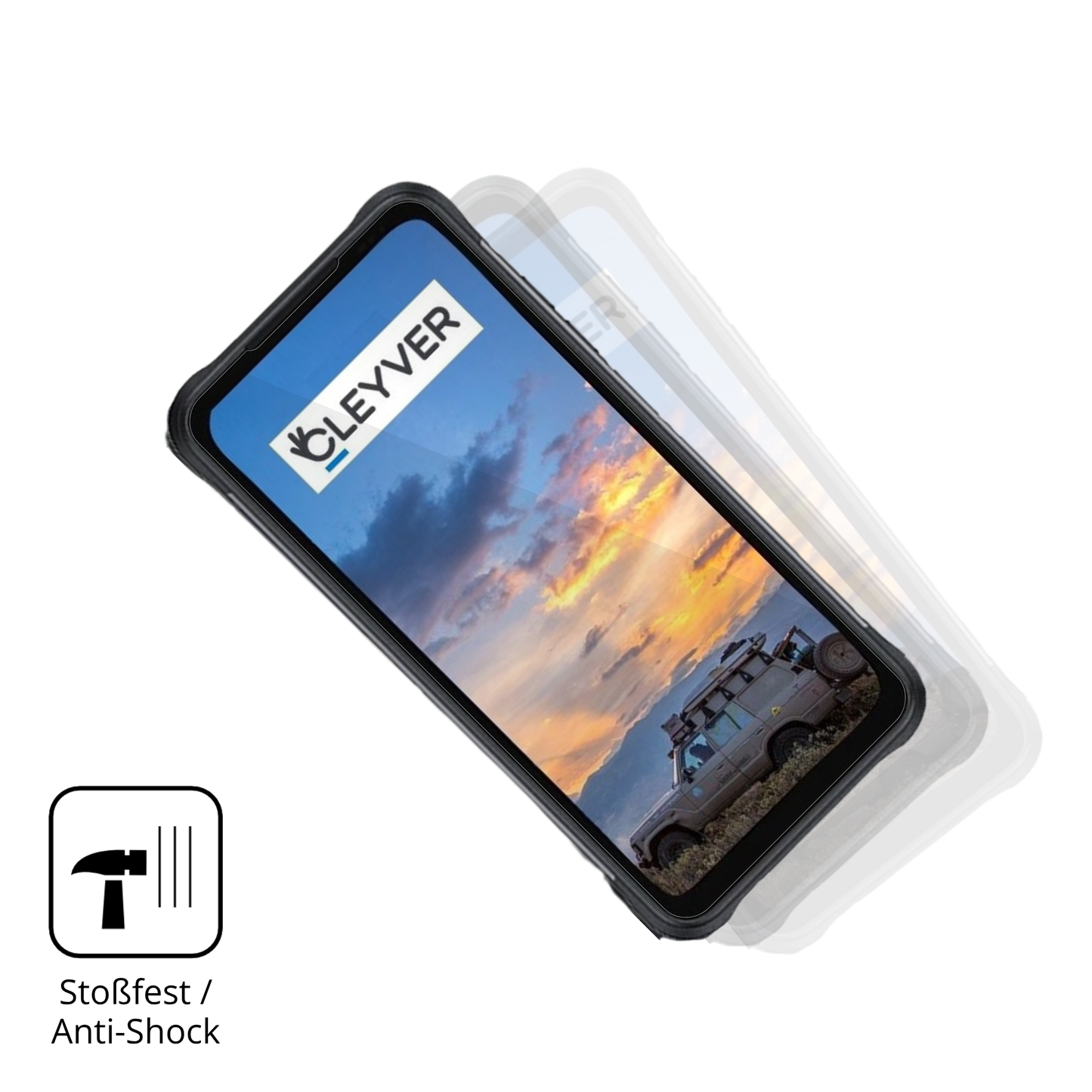 Schutz gegen Kratzer auf dem cleyverextreme 4g Glas durch Schlüssel, Stöße gegen die Tischkante oder Stürze