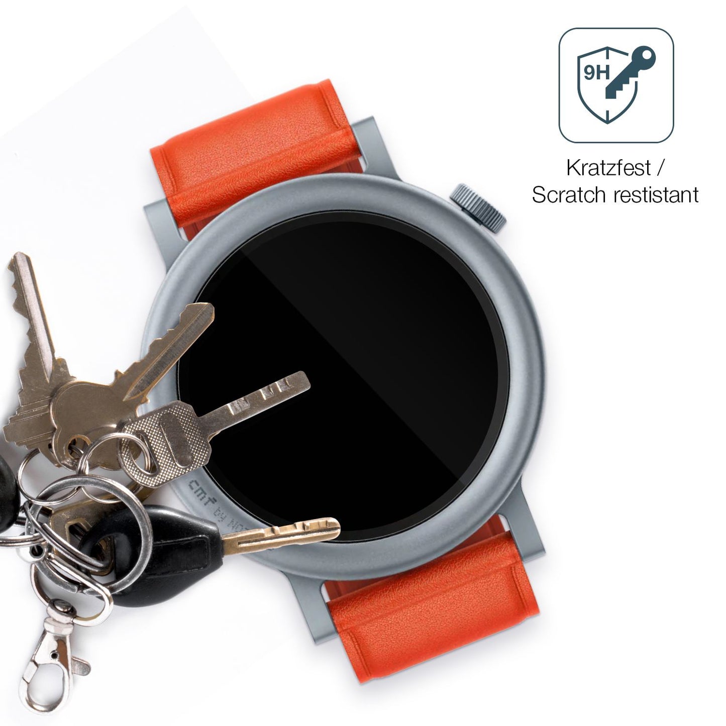 dipos Displayschutz für CMF Nothing Watch Pro 2, transparente Oberfläche, perfekte Passform auch für die Rundungen
