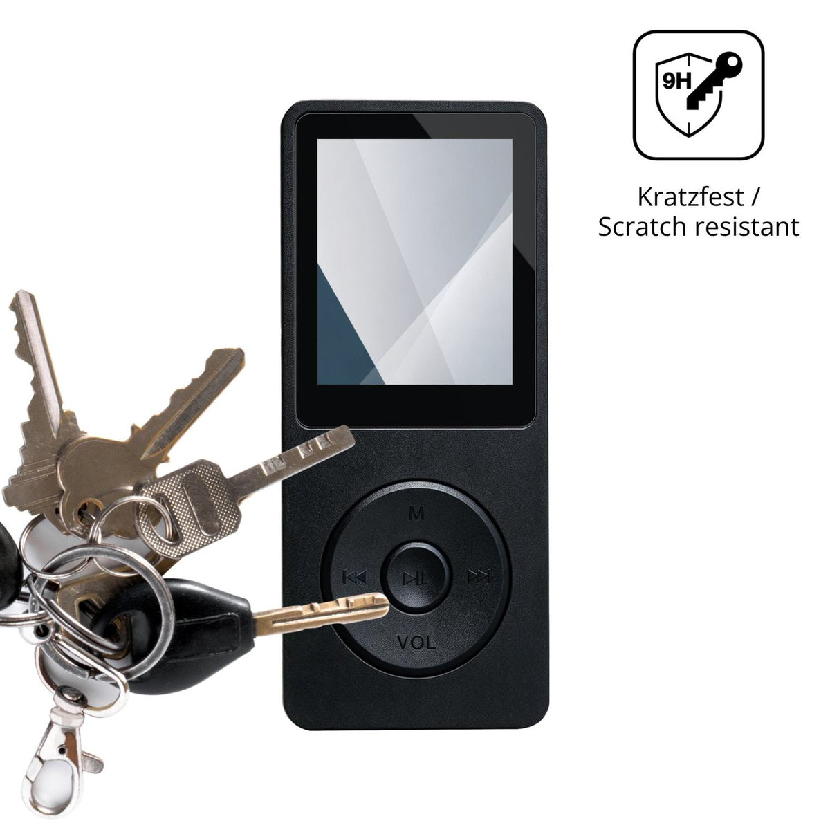 dipos Displayschutz für Coalwop MP3 Player 64GB, transparente Oberfläche, perfekte Passform auch für die Rundungen