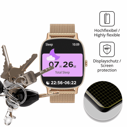 dipos Displayschutz für coioc P122 1.85 Zoll, transparente Oberfläche, perfekte Passform auch für die Rundungen