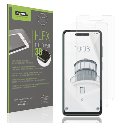 Matte Displayschutzfolie von dipos passend für condornova 70 se, 100% Displayabdeckung und blasenfreie Montage