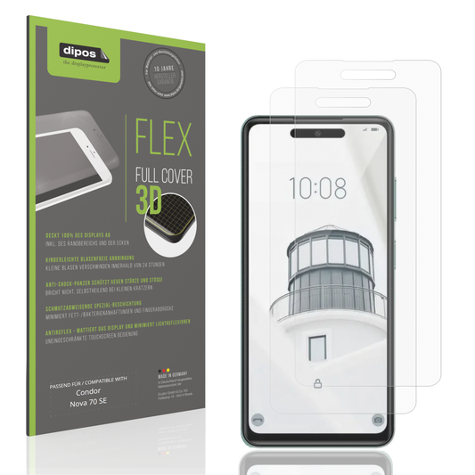 Matte Displayschutzfolie von dipos passend für condornova 70 se, 100% Displayabdeckung und blasenfreie Montage