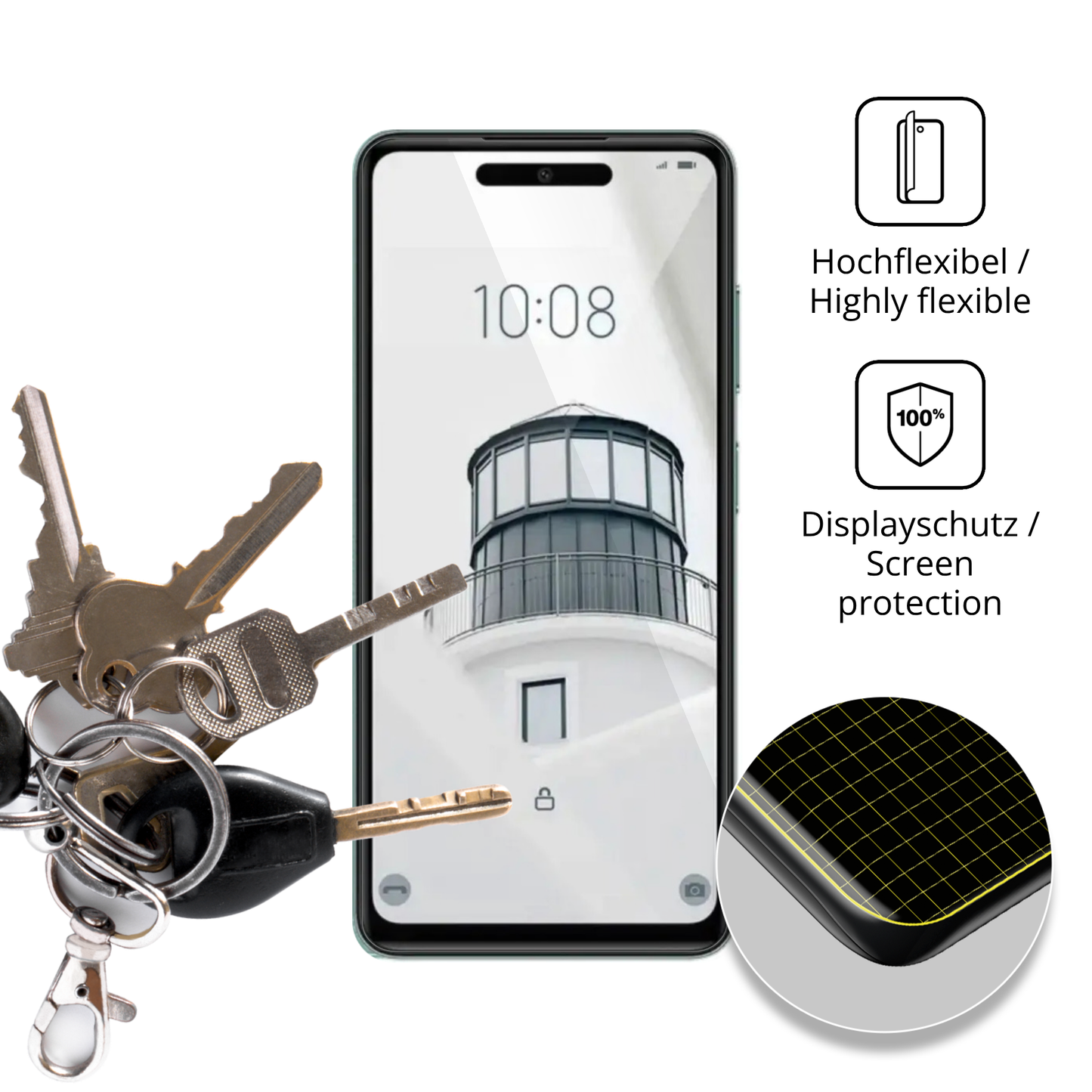 dipos Displayschutz für condornova 70 se, transparente Oberfläche, geringe Dicke und perfekte Passform