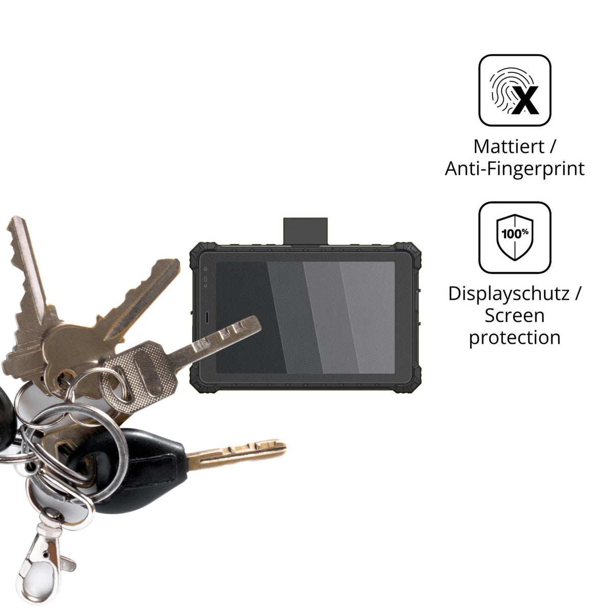 dipos Displayschutz für Conker NS108 MRZ, mattierte Oberfläche, Blickschutzfilter und perfekter Passform