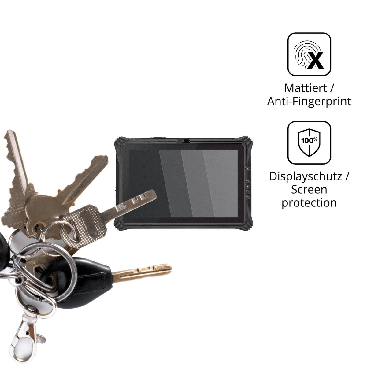 dipos Displayschutz für Conker NS120, mattierte Oberfläche, Blickschutzfilter und perfekter Passform
