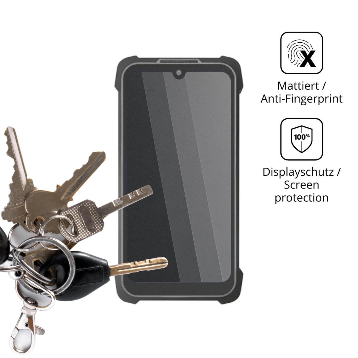 dipos Displayschutz für Conker SX56, mattierte Oberfläche, Blickschutzfilter und perfekter Passform