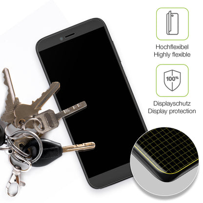 dipos Displayschutz für Coolpad Legacy SR, transparente Oberfläche, perfekte Passform auch für die Rundungen