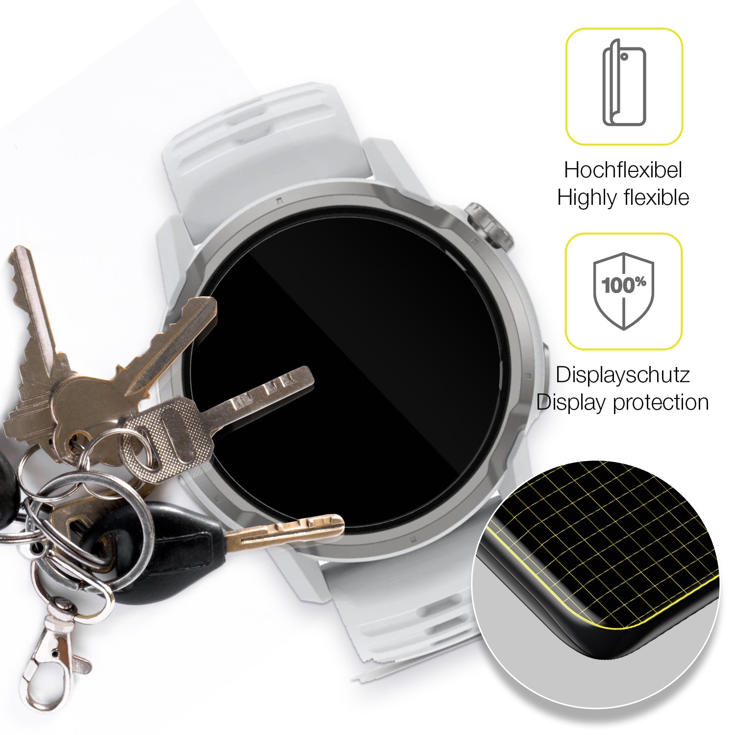 dipos Displayschutz für Coros Apex 4 42mm, transparente Oberfläche, geringe Dicke und perfekte Passform