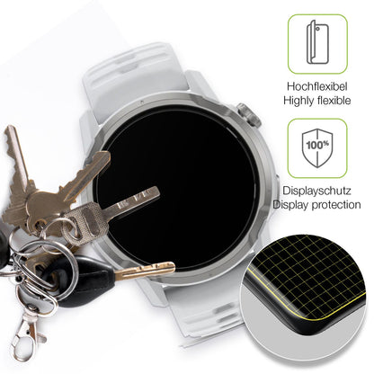 dipos Displayschutz für Coros Apex 4 46mm, transparente Oberfläche, perfekte Passform auch für die Rundungen
