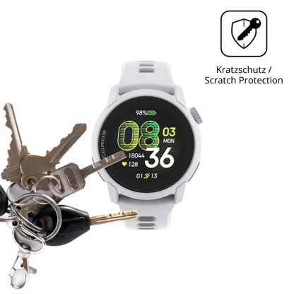 Schutz gegen Kratzer auf dem corospace 4 Glas durch Schlüssel oder Ähnliches