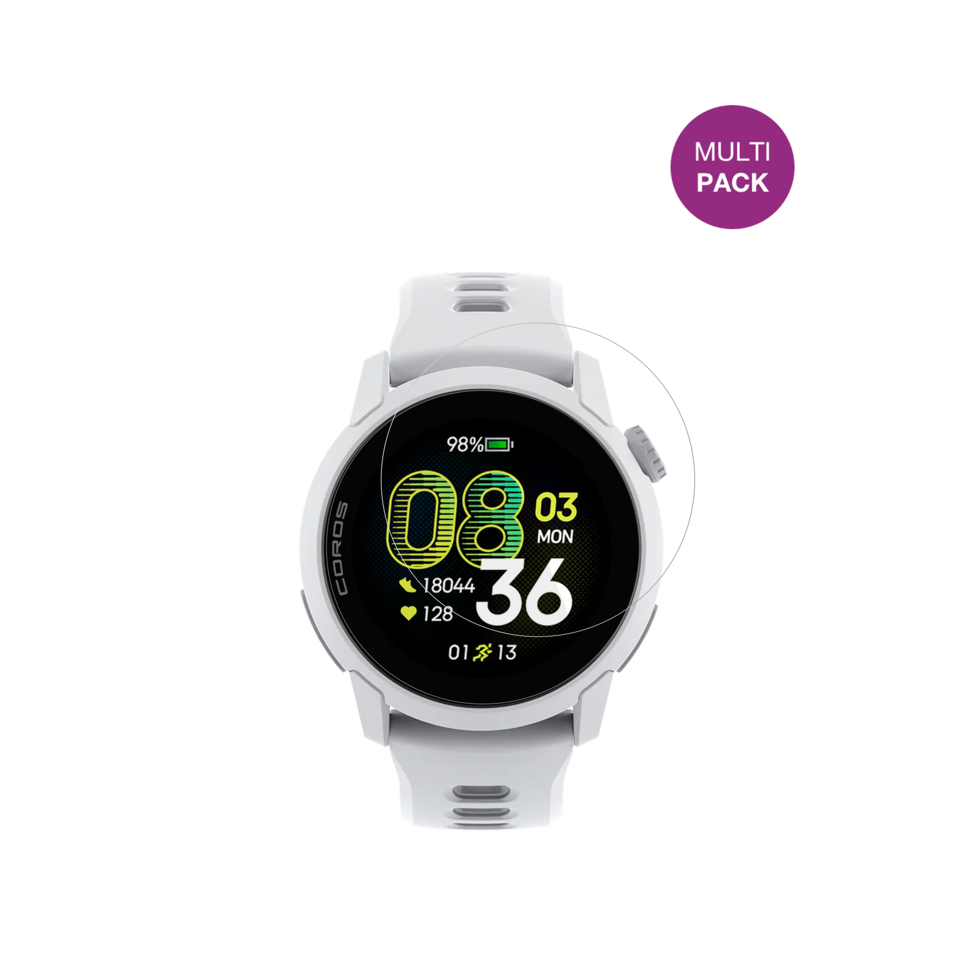 corospace 4 mit aufgebrachter dipos Displayschutzfolie, glasklare Darstellung ohne Einschränkungen