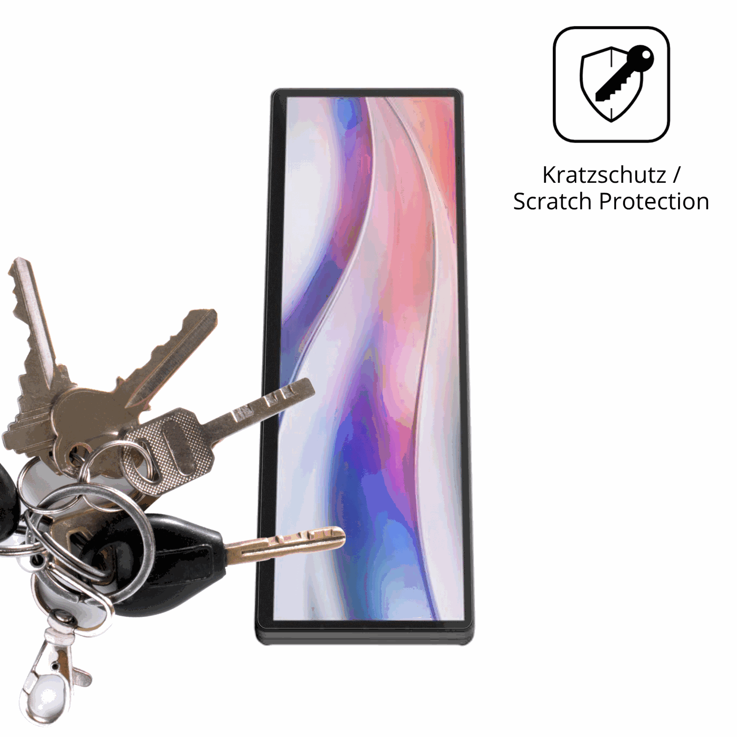 Schutz gegen Kratzer auf dem Corsair Xeneon Edge 14.5 Zoll Glas durch Schlüssel oder Ähnliches