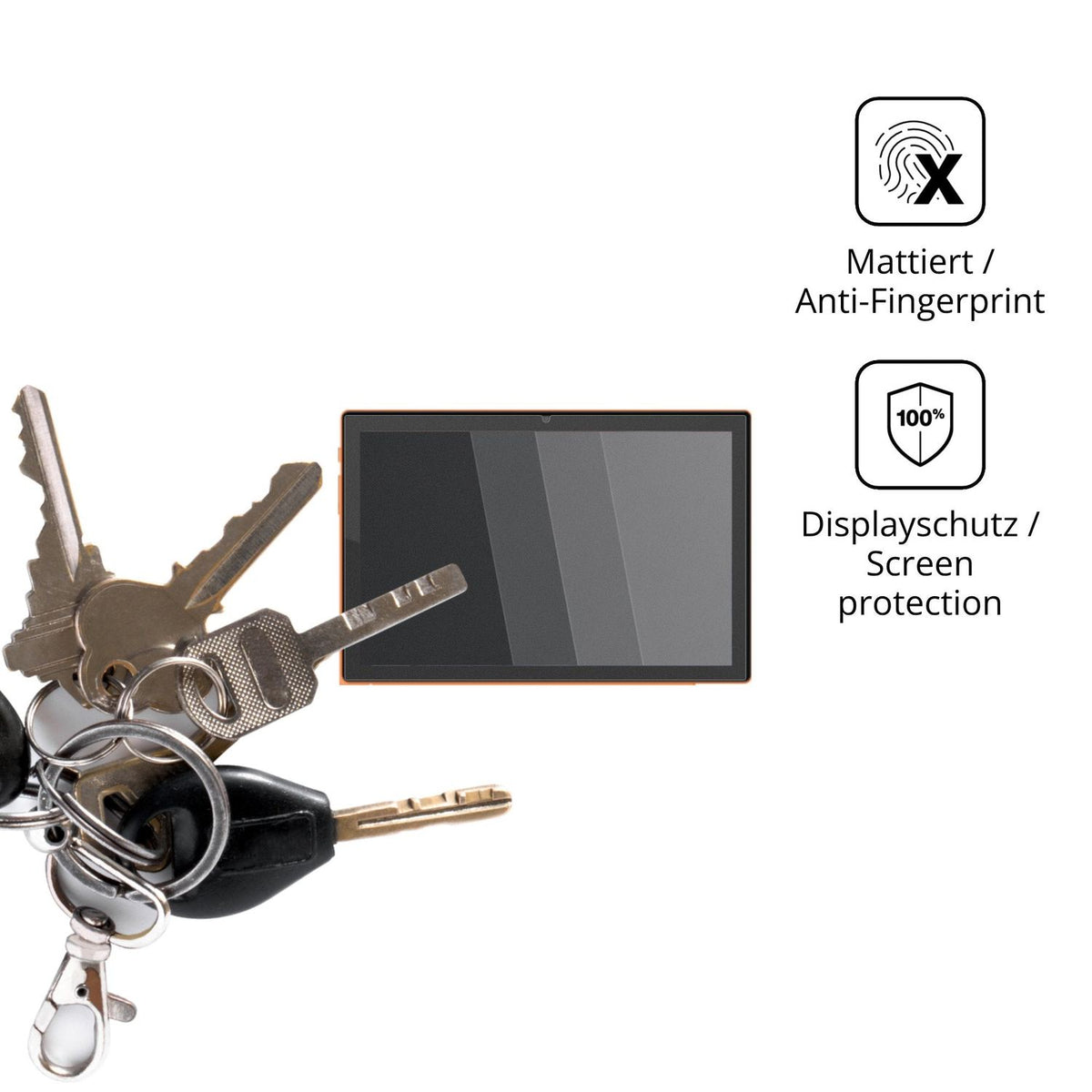 dipos Displayschutz für Crelander T70, mattierte Oberfläche, Blickschutzfilter und perfekter Passform