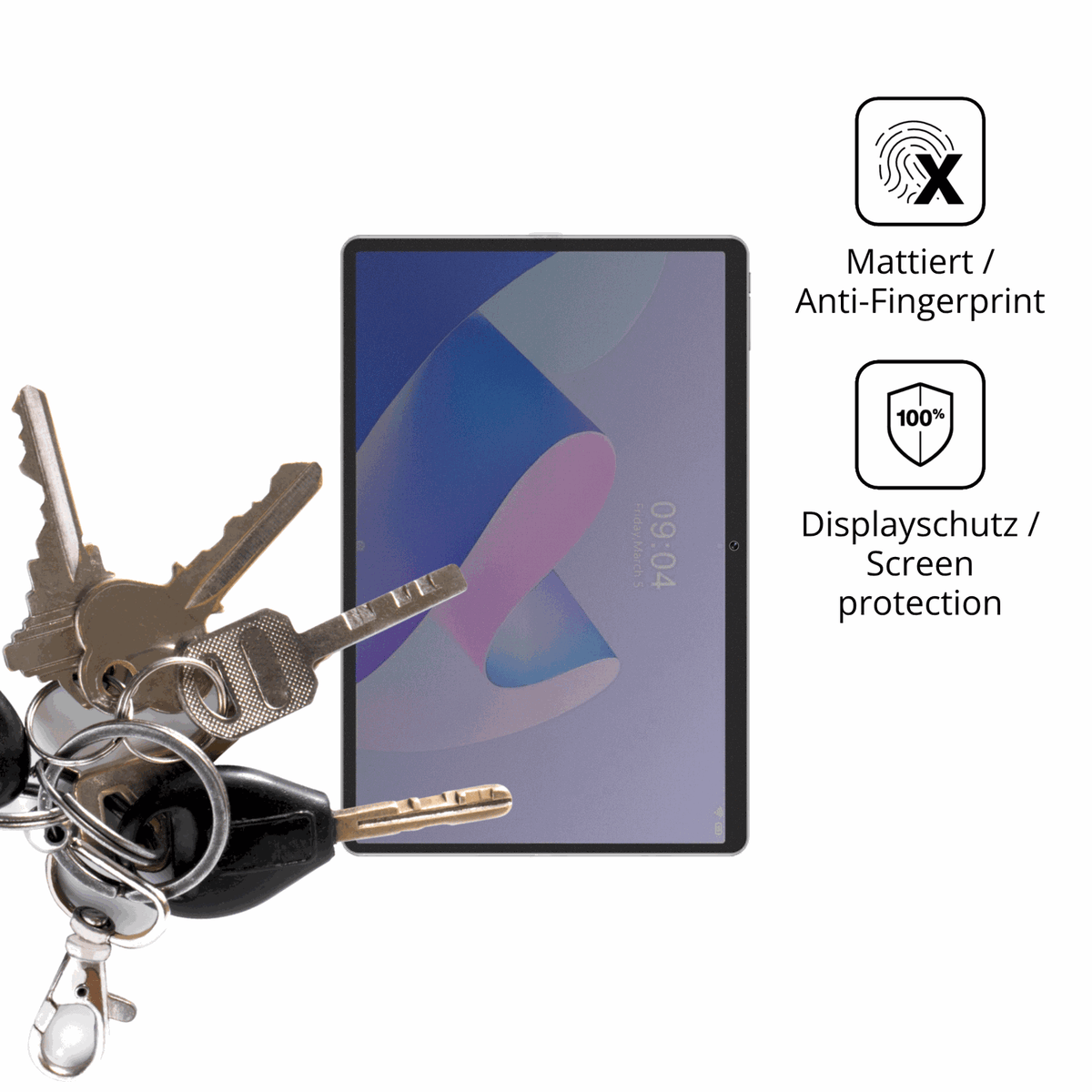 dipos Displayschutz für Crelander W30, mattierte Oberfläche, Blickschutzfilter und perfekter Passform
