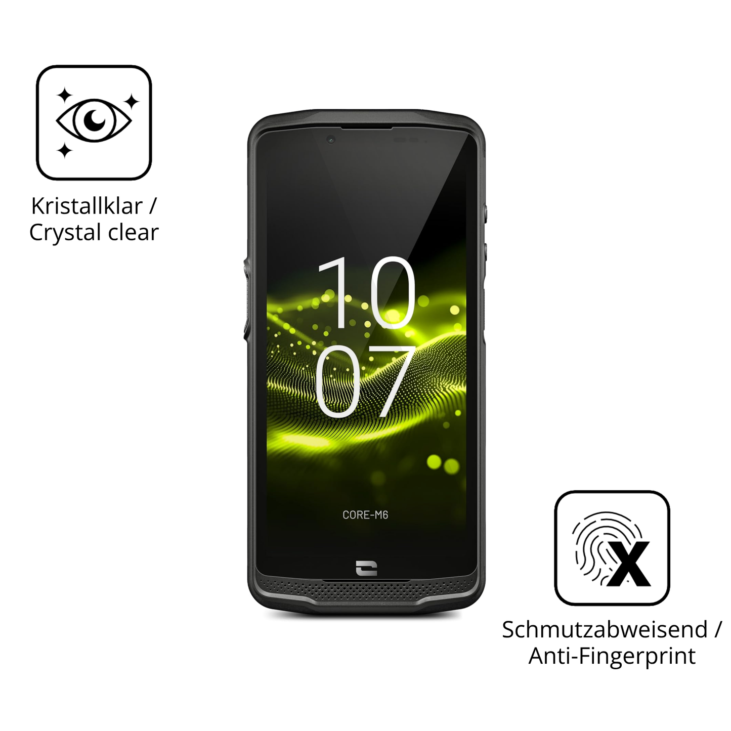 Flexible TPU-Folie passend zugeschnitten für CROSSCALL Core-M6, vollständige Abdeckung