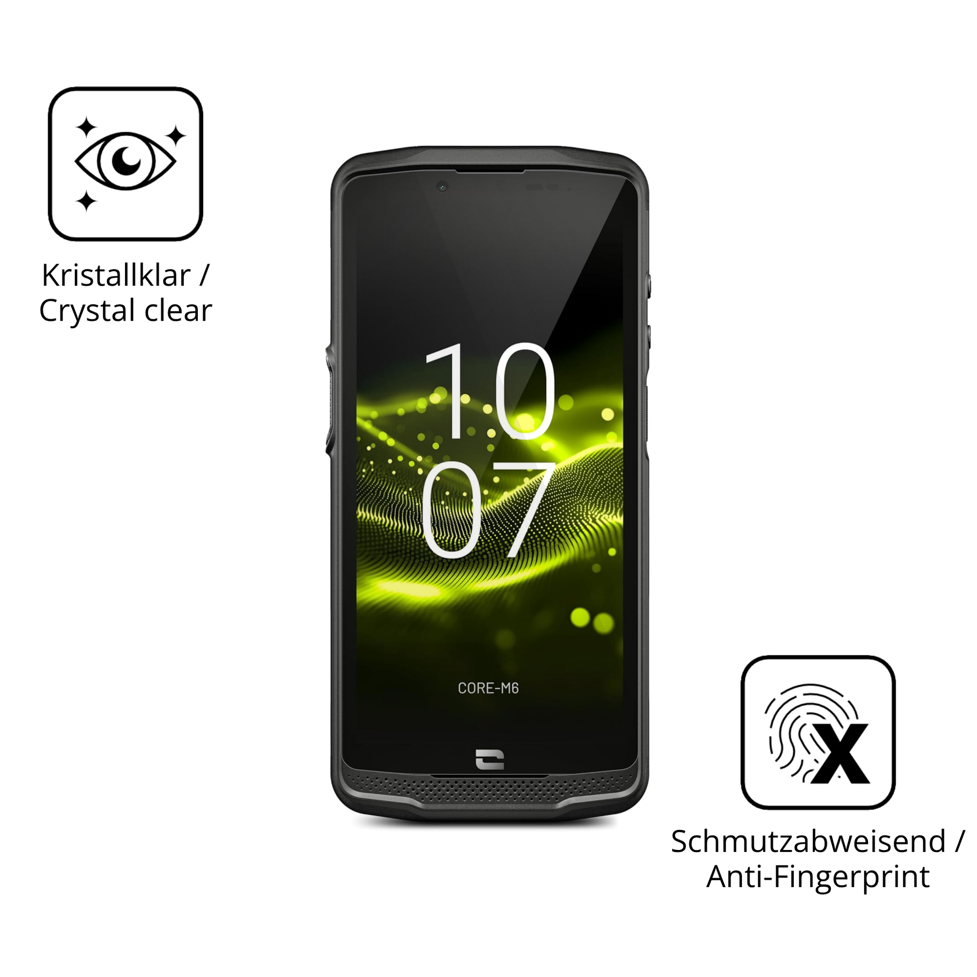 Flexible TPU-Folie passend zugeschnitten für CROSSCALL Core-M6, vollständige Abdeckung