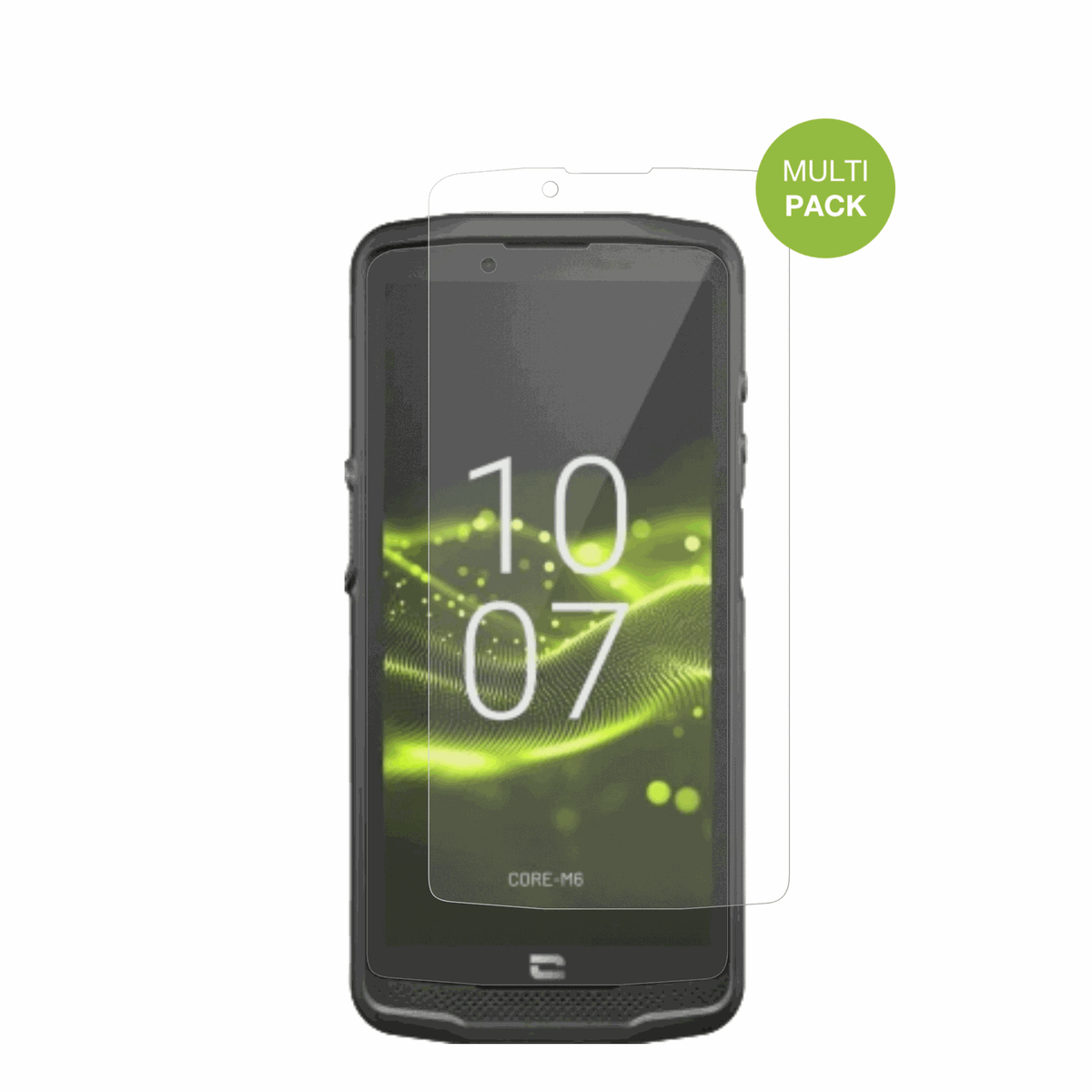CrosscallCore M6 mit aufgebrachter dipos Displayschutzfolie, die lästige Fingerabdrücke minimiert