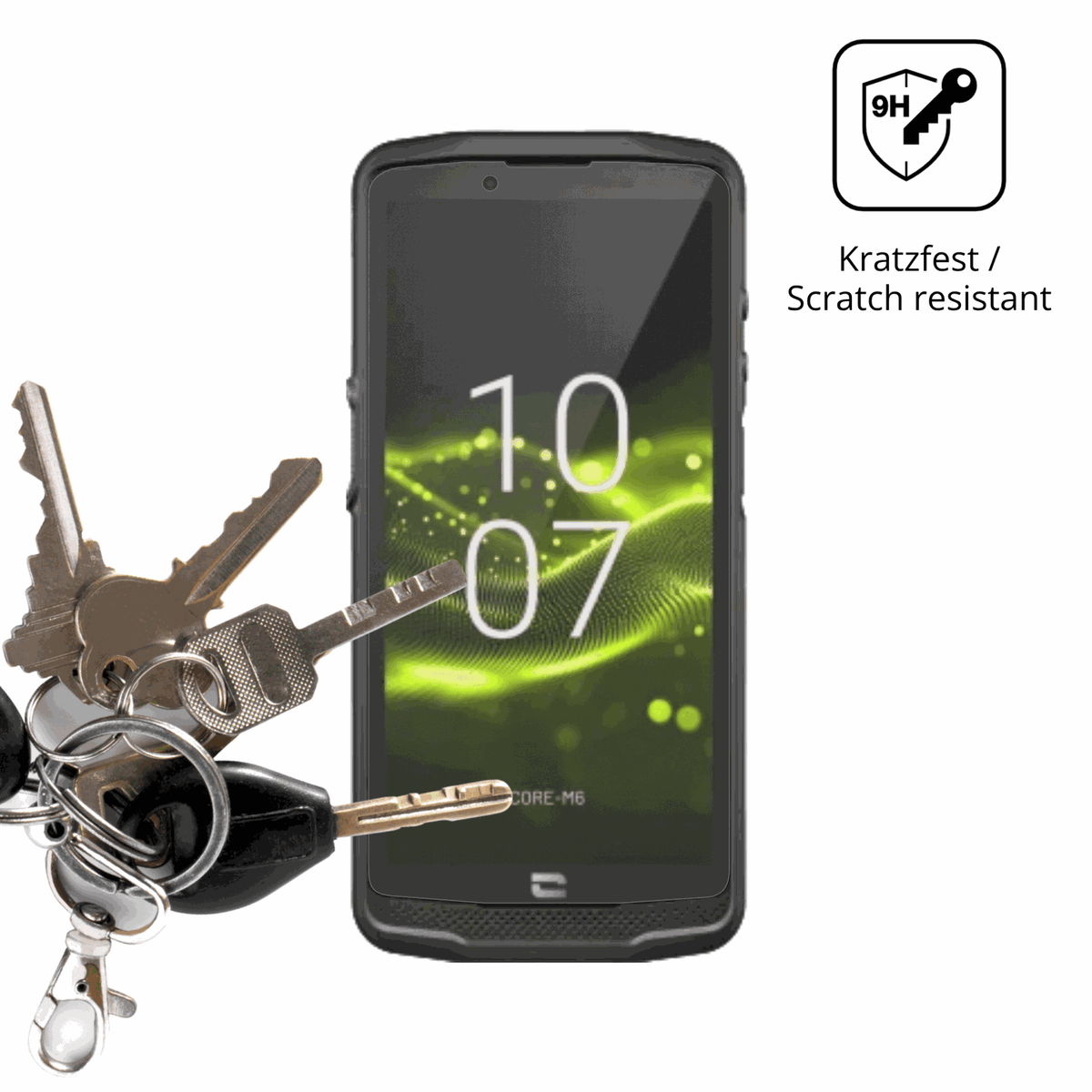 dipos Displayschutz für Crosscall Core M6, mattierte Oberfläche, robuste Festigkeit und perfekte Passform