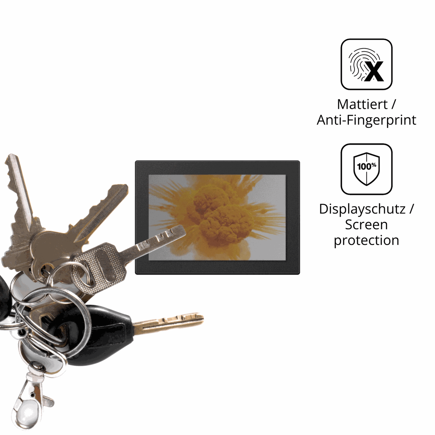 dipos Displayschutz für CrossControl CCpilot V1200, mattierte Oberfläche, Blickschutzfilter und perfekter Passform