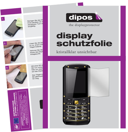 AGMM2 mit aufgebrachter dipos Displayschutzfolie, glasklare Darstellung ohne Einschränkungen