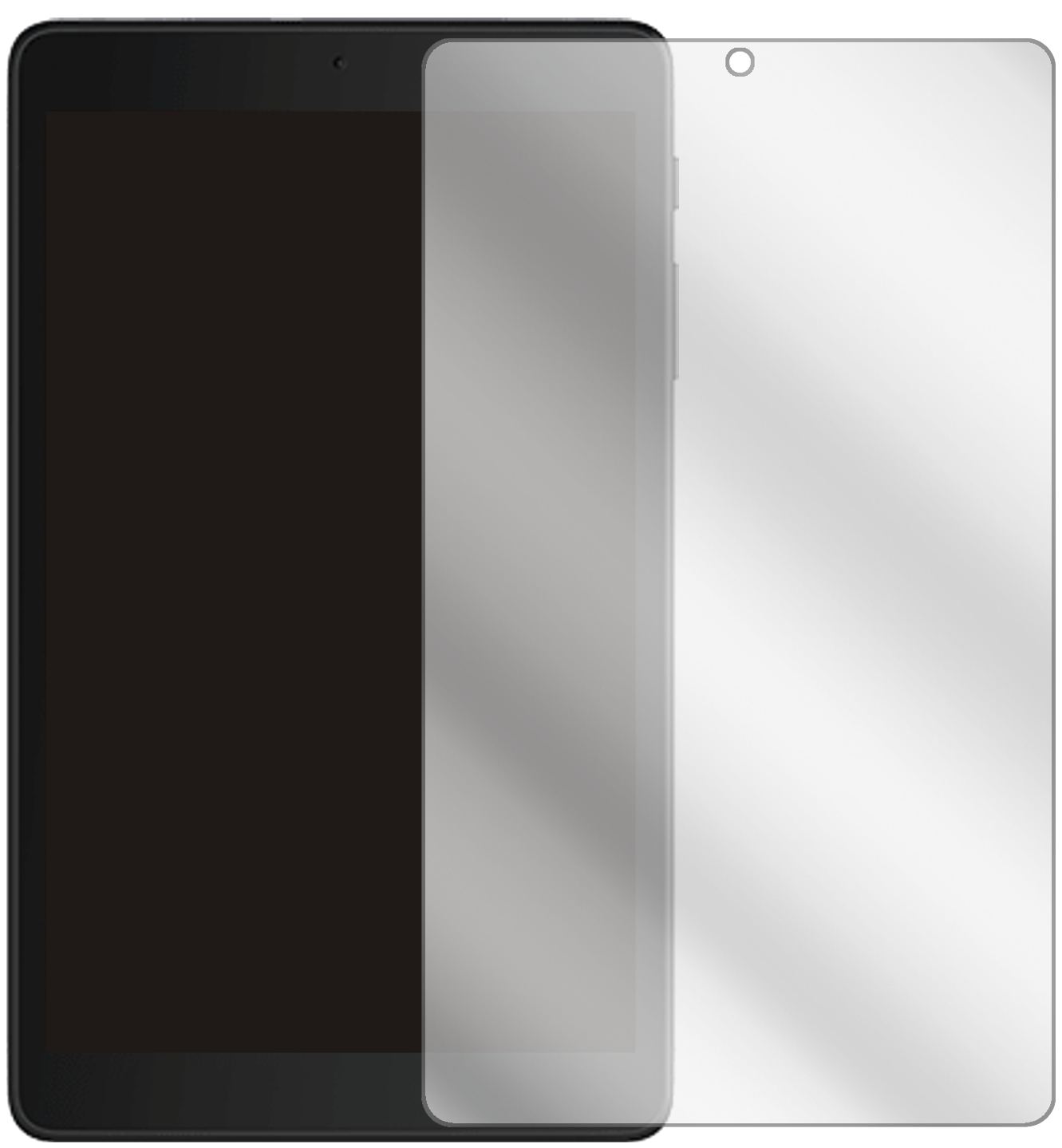 Alcatel3T 8 (2020) mit aufgebrachter dipos Displayschutzfolie, glasklare Darstellung ohne Einschränkungen