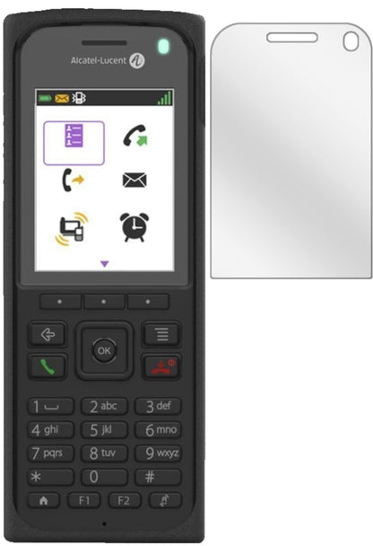 Alcatel8262 mit aufgebrachter dipos Displayschutzfolie, glasklare Darstellung ohne Einschränkungen
