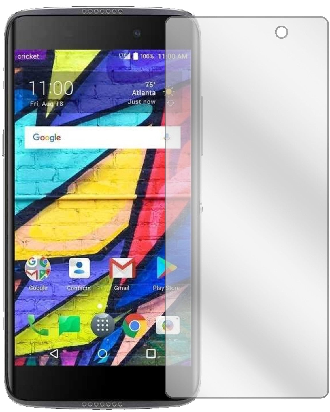 AlcatelIdol 5 Cricket mit aufgebrachter dipos Displayschutzfolie, glasklare Darstellung ohne Einschränkungen