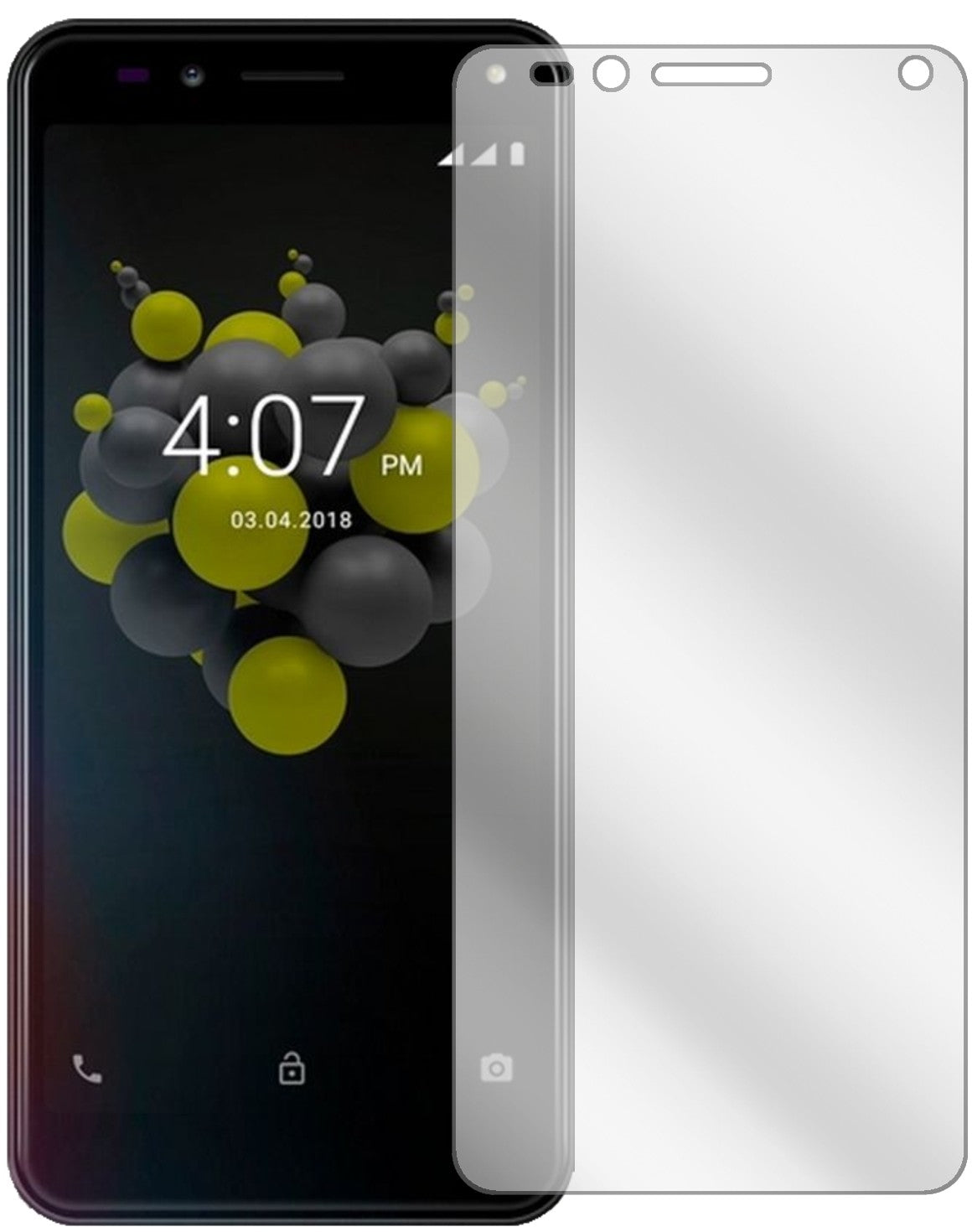 AllviewA9 Plus mit aufgebrachter dipos Displayschutzfolie, glasklare Darstellung ohne Einschränkungen