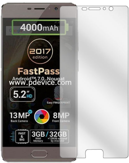 AllviewP9 Energy Lite 2017 mit aufgebrachter dipos Displayschutzfolie, glasklare Darstellung ohne Einschränkungen