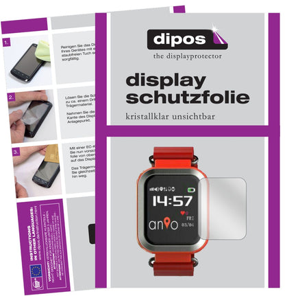 Anio3 Touch mit aufgebrachter dipos Displayschutzfolie, glasklare Darstellung ohne Einschränkungen