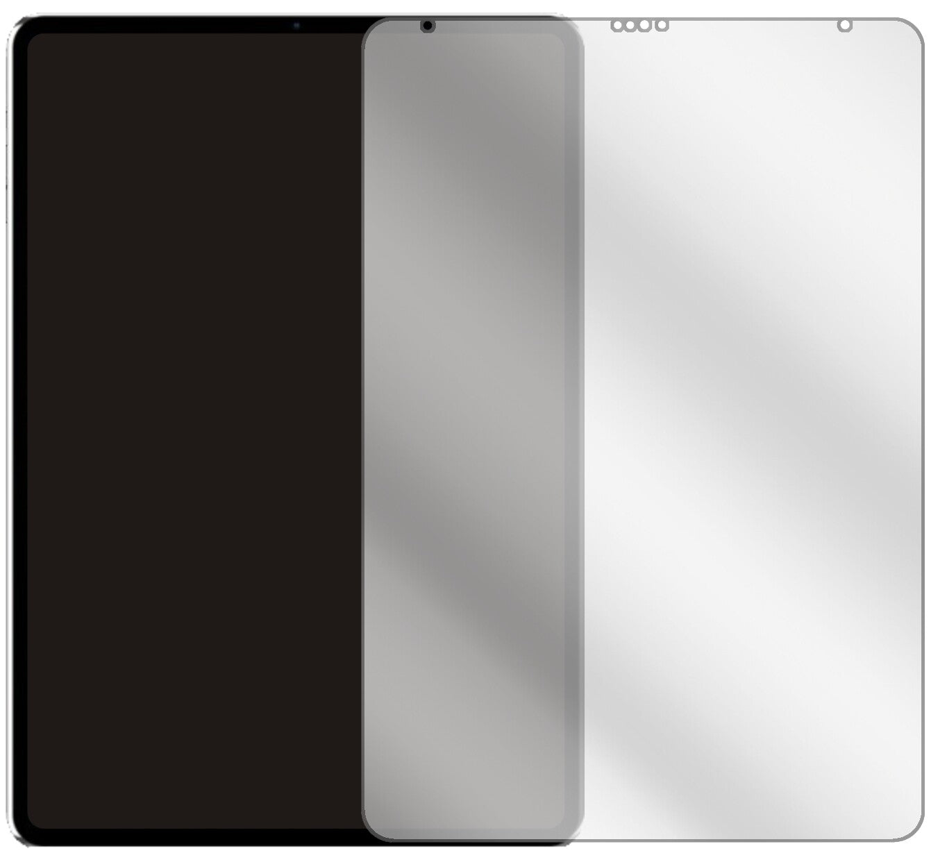 AppleiPad Pro 12.9 Zoll (2021) mit aufgebrachter dipos Displayschutzfolie, glasklare Darstellung ohne Einschränkungen