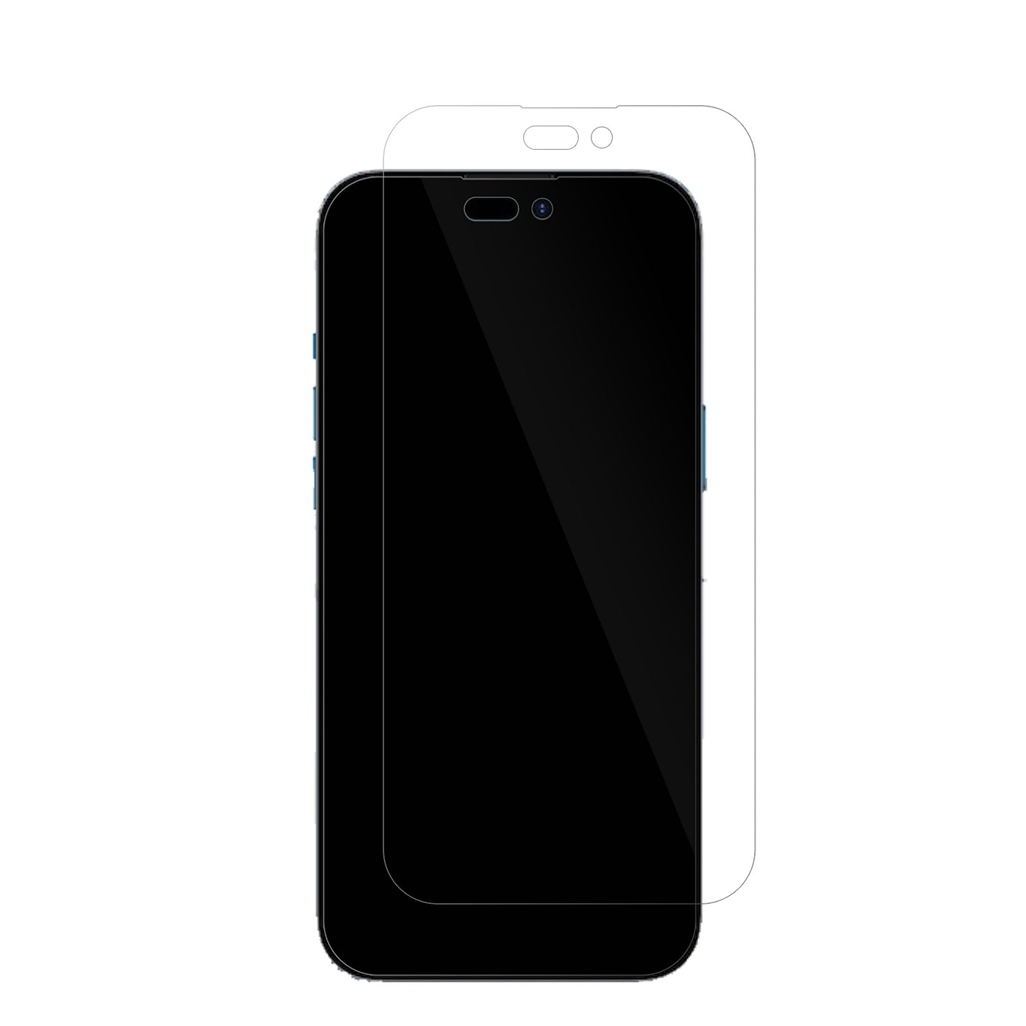 AppleiPhone 15 mit aufgebrachter dipos Displayschutzfolie, glasklare Darstellung ohne Einschränkungen