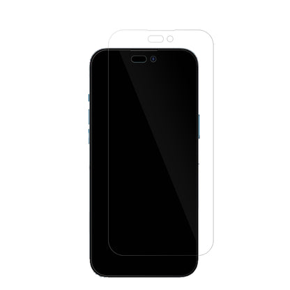 AppleiPhone 15 mit aufgebrachter dipos Displayschutzfolie, glasklare Darstellung ohne Einschränkungen