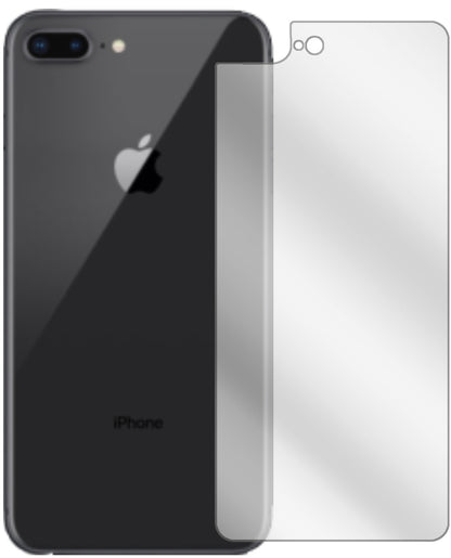 AppleiPhone 8 Plus Rückseite mit aufgebrachter dipos Displayschutzfolie, glasklare Darstellung ohne Einschränkungen