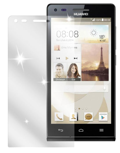Ascend P7 MiniHuawei mit aufgebrachter dipos Displayschutzfolie, glasklare Darstellung ohne Einschränkungen
