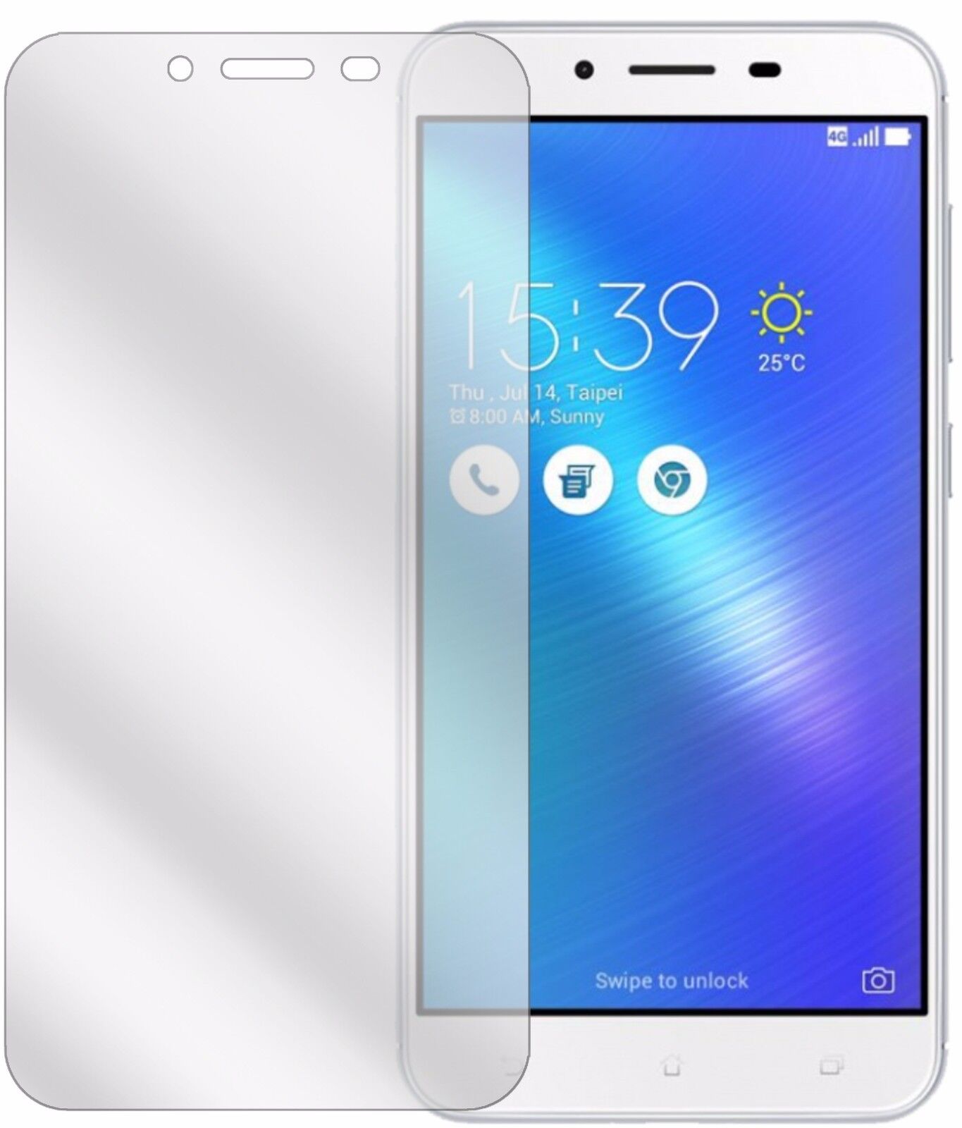 AsusZenFone 3 Max ZC553KL (2017) mit aufgebrachter dipos Displayschutzfolie, glasklare Darstellung ohne Einschränkungen