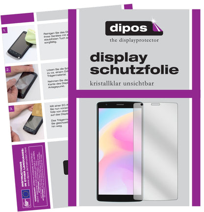 BlackviewA20 Pro mit aufgebrachter dipos Displayschutzfolie, glasklare Darstellung ohne Einschränkungen