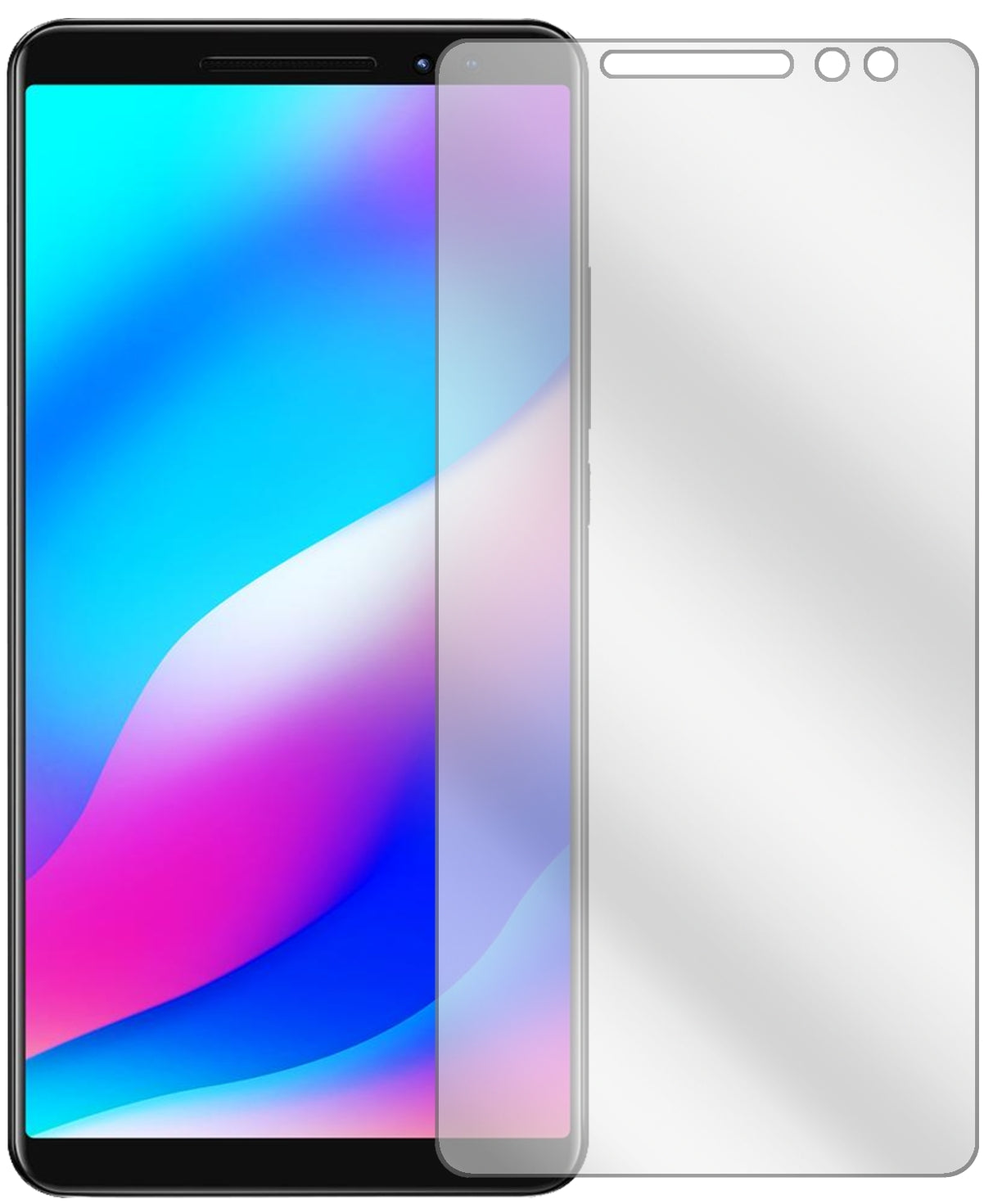 BlackviewMax 1 mit aufgebrachter dipos Displayschutzfolie, glasklare Darstellung ohne Einschränkungen