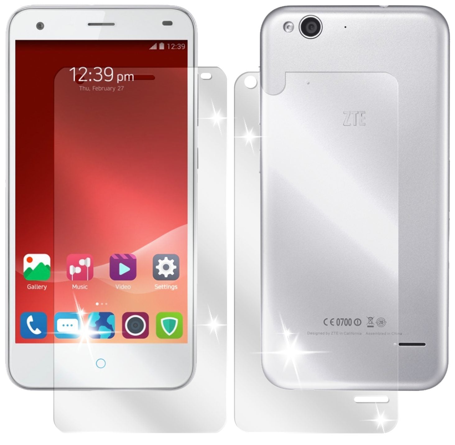 Blade S6ZTE mit aufgebrachter dipos Displayschutzfolie, glasklare Darstellung ohne Einschränkungen