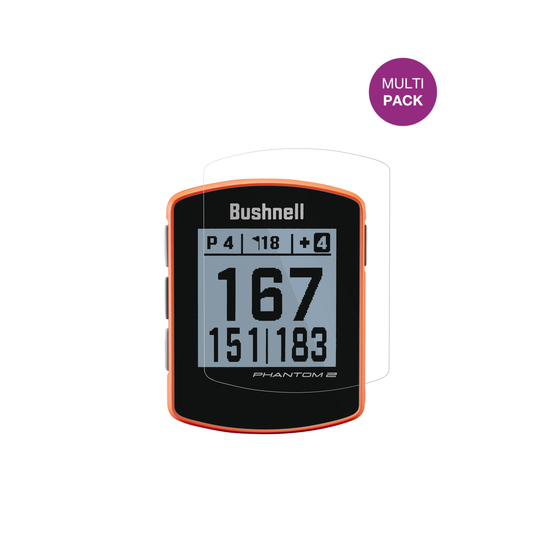 BushnellPhantom 2 mit aufgebrachter dipos Displayschutzfolie, glasklare Darstellung ohne Einschränkungen