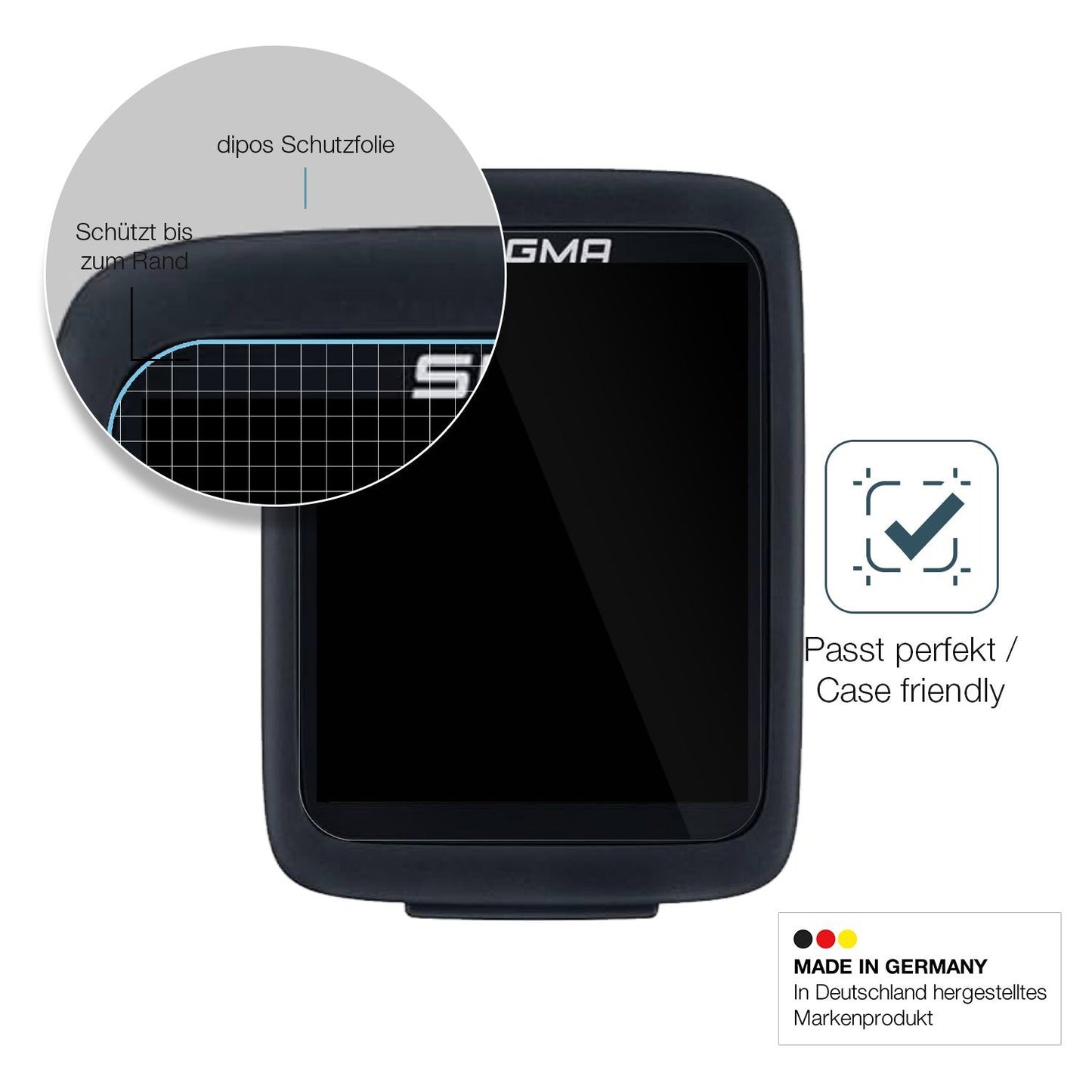 CarpurideW603B 6.3 Zoll mit aufgebrachter dipos Displayschutzfolie, glasklare Darstellung ohne Einschränkungen