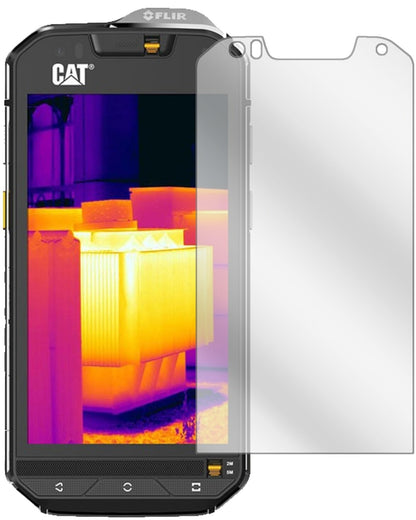 CaterpillarCAT S60 mit aufgebrachter dipos Displayschutzfolie, glasklare Darstellung ohne Einschränkungen