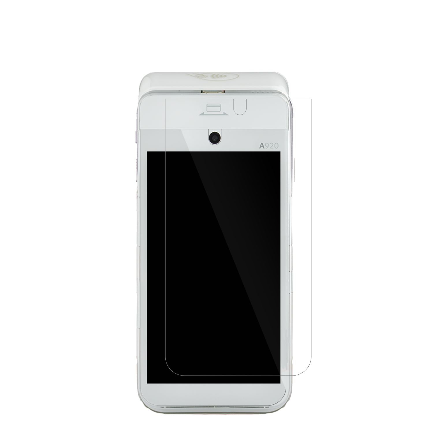 CCVmobile A920 mit aufgebrachter dipos Displayschutzfolie, glasklare Darstellung ohne Einschränkungen