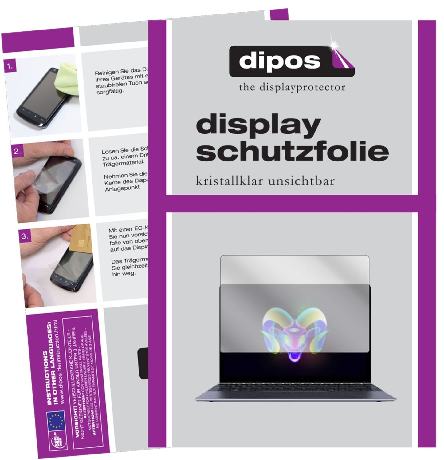 ChuwiLapBook SE mit aufgebrachter dipos Displayschutzfolie, glasklare Darstellung ohne Einschränkungen
