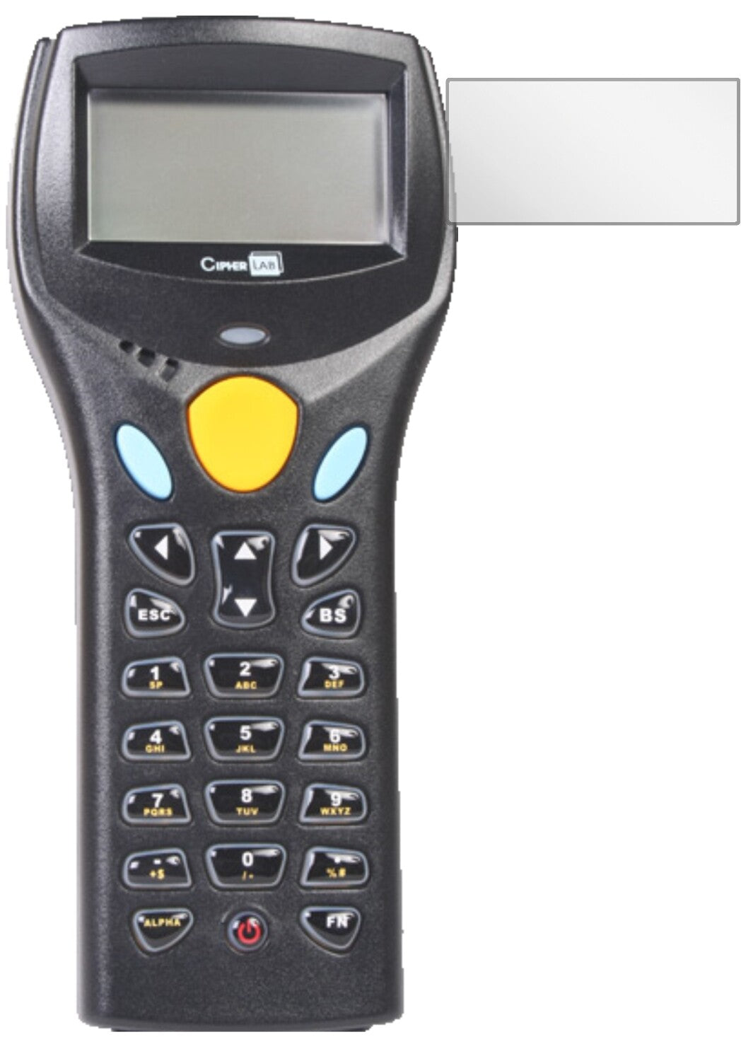 Cipherlab8300 mit aufgebrachter dipos Displayschutzfolie, glasklare Darstellung ohne Einschränkungen