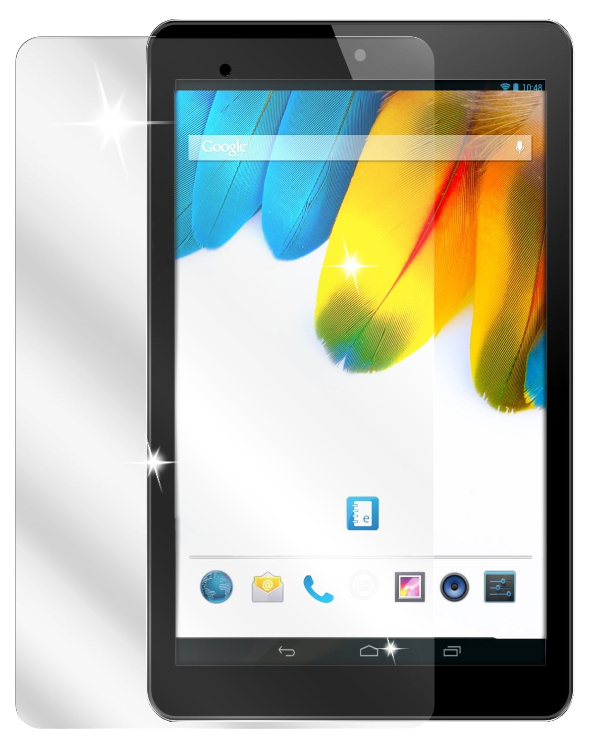 Connect 7 / 7 ProOdys mit aufgebrachter dipos Displayschutzfolie, glasklare Darstellung ohne Einschränkungen
