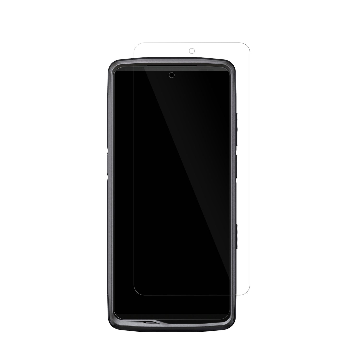 CrosscallStellar M6E mit aufgebrachter dipos Displayschutzfolie, glasklare Darstellung ohne Einschränkungen