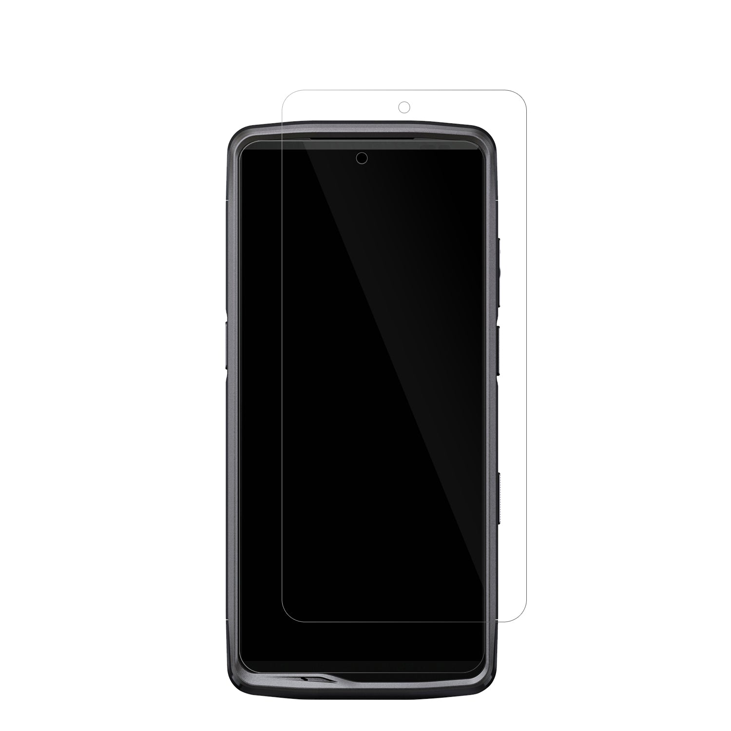 CrosscallStellar M6E mit aufgebrachter dipos Displayschutzfolie, glasklare Darstellung ohne Einschränkungen