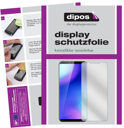 CubotX18 Plus mit aufgebrachter dipos Displayschutzfolie, glasklare Darstellung ohne Einschränkungen