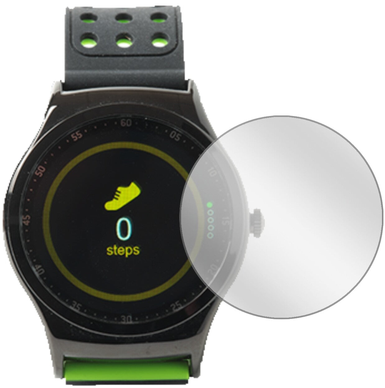 DENVERSW-450 Smartwatch mit aufgebrachter dipos Displayschutzfolie, glasklare Darstellung ohne Einschränkungen
